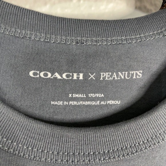 Coach X Peanuts XS CE544 Men’s Signature Snoopy T Shirt Navy NWOT Org $178 - Picture 4 of 12